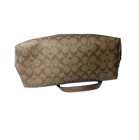 Coach Gallery Tote Signature Canvas  Gold khaki Saddle CarryAll F79609 MSRP $378 - Picture 9 of 15